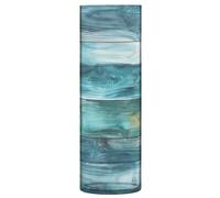 SKYSHU Teal Green Wood Plastic Cylinder Flower Vase for Plants Bouquet, 1 Pack Unbreakable Tall Clear Vase for Wedding Centerpieces Home School Office Decor, 11.8 x 3.9 Inch
