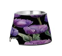 SKYSHU Tulip Elevated Dog Bowls, Prevention of Vertebrae Disease Raised Dog & Cat Bowl Stand with Removable Stainless Steel Bowls, Non-Slip Spill-Proof Pet Food & Water Bowl Dish