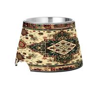 SKYSHU Vintage Carpet Texture Elevated Dog Bowls, Prevention of Vertebrae Disease Raised Dog & Cat Bowl Stand with Removable Stainless Steel Bowls, Non-Slip Spill-Proof Pet Food & Water Bowl Dish