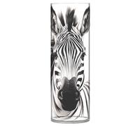 SKYSHU Zebra Plastic Cylinder Flower Vase for Plants Bouquet, 1 Pack Unbreakable Tall Clear Vase for Wedding Centerpieces Home School Office Decor, 11.8 x 3.9 Inch