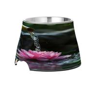 SKYSHU Zen Basalt Garden Elevated Dog Bowls, Prevention of Vertebrae Disease Raised Dog & Cat Bowl Stand with Removable Stainless Steel Bowls, Non-Slip Spill-Proof Pet Food & Water Bowl Dish