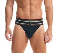 SKYSPER Jockstrap for Men Jock Strap Athletic Supporter Sports Underwear with Leg Strap, XXL, V03/Black