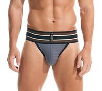 SKYSPER Jockstrap for Men Jock Strap Athletic Supporter Sports Underwear with Leg Strap, XXL, V03/Gray