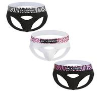 SKYSPER Men's Jock Strap 4pcs Athletic Supporter Sports Jockstraps Underwear with Leg Strap, SG56-3pcs, XL