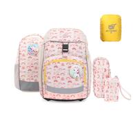 SKYSPER School Bag Set 5-Piece School Backpack Ergonomic Carry System with Rain Cover and Reflective Strips for Girls Boys Children 1st Class Outdoor Activities, rainbow, Rainbow