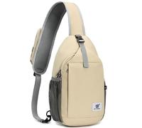 SKYSPER Sling Bag RFID Cross Body Bag Recycled Crossbody Backpack Travel Daypack(Beige)