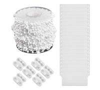 Skystuff 20 Packs Vertical blind Bottom Weights and 10 Meter 100 clips Vertical Blind Bottom Chain with 5 Pieces Plastic Chain Connectors for 3.5 Inch (89 mm) Slats