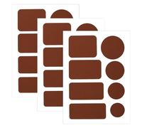 Skystuff 24 Pieces Down Jacket Patches Nylon Repair Tape Self-Adhesive Repair Patch for Jacket Tent Outerwear Repair, Fix Holes in Clothing, Sleeping Bags, Round and Oval Shape, Coffee