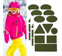 Skystuff 27 Pieces Down Jacket Patches Nylon Repair Tape, Tent Repair Kits, Self-Adhesive Repair Patch for Jacket Tent Outerwear Repair, Fix Holes in Clothing, Sleeping Bags, Army Green