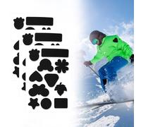 Skystuff 33 Pieces Down Jacket Patches Nylon Repair Tape Self-Adhesive Repair Patch for Jacket Tent Outerwear Repair, Fix Holes in Clothing, Sleeping Bags, Round and Oval Shape, Black