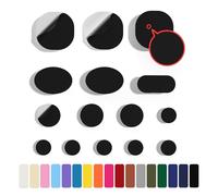 Skystuff 45 Pieces Down Jacket Patches Nylon Repair Tape Self-Adhesive Repair Patch for Jacket Tent Outerwear Repair, Round and Oval Shape（Black）