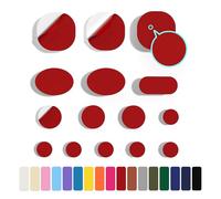 Skystuff 45 Pieces Down Jacket Patches Nylon Repair Tape Self-Adhesive Repair Patch for Jacket Tent Outerwear Repair, Round and Oval Shape, Red