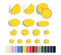 Skystuff 45 Pieces Down Jacket Patches Nylon Repair Tape Self-Adhesive Repair Patch for Jacket Tent Outerwear Repair, Round and Oval Shape, Yellow