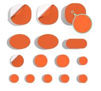 Skystuff 45 Pieces Down Jacket Patches Nylon Repair Tape Self-Adhesive Repair Patch for Jacket Tent Outerwear Repair, Round and Oval Shape, Orange