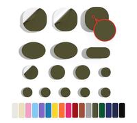 Skystuff 45 Pieces Down Jacket Patches Nylon Repair Tape Self-Adhesive Repair Patch for Jacket Tent Outerwear Repair, Round and Oval Shape, Army Green