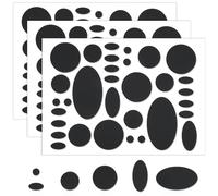 Skystuff 96 Pieces Down Jacket Patches Nylon Repair Tape Self-Adhesive Repair Patch for Jacket Tent Outerwear Repair, Fix Holes in Clothing, Sleeping Bags, Round and Oval Shape, Black