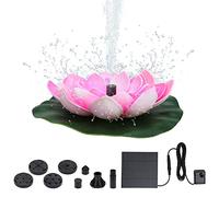 Skystuff Solar Water Pump Solar Fountain, 1.2W Lotus Solar Fountain Pump with 6 Nozzles, Solar Garden Pond Pump for Water Feature, Fountain, Pool, Bird Bath, Garden Decoration, Water Cycling Rose Red