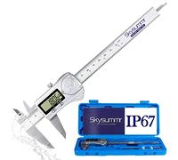 Skysummr Electronic Digital Vernier Caliper Measuring Tool IP67 Waterproof Stainless Steel Rating - 6 inch/150mm Large LCD Screen，Quick Change Button for Inch/Millimeter (Sliver - 6")