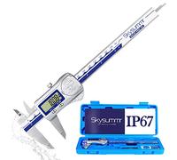 Skysummr IP67 Absolute Origin Waterproof Electronic Digital Vernier Caliper Measuring Tool Stainless Steel ,0 - 6 inch/150mm, Large LCD Screen，Extreme Accuracy