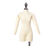 SkyTBO Half Scale Dress Form with Soft Arm - Female Miniature 1/2 Size Tailor Sewing Dressmaker Dummy for Trouser Fitting and Fashion Design - Beige