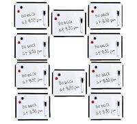 SKYTE 10 Pack A4 Dry Wipe Magnetic Whiteboards with Marker Pen & Eraser, Hanging String Portable Notice Memo Board for School, Office, Kitchen Wall Easy Clean, 30 x 20 x 2