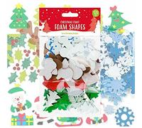 SKYTE® 120 Christmas Foam Shapes Coloured Stickers for Christmas Card Making Festive Crafts Self Adhesive Xmas Theme Shapes Stickers Party Decoration DIY Crafts Supplies