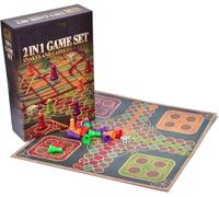 SKYTE® 2 in 1 Traditional Board Game Set | Snakes & Ladders and Ludo Double-Sided Folding Board