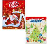 SKYTE® 2 Pack Christmas Chocolate Advent Calendars 24 Days Magical Countdown, Milkybar & Kit-Kat, 85g Each