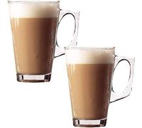 SKYTE® 2 Pack Premium Café Latte Tall Clear Glasses 240ml