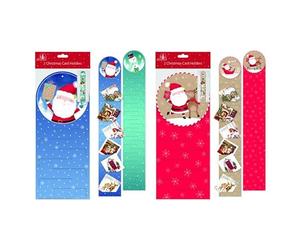 SKYTE® 2 x Christmas Card Holder Cute & Traditional Design Santa Claus Festive Design Ideal For Xmas Gift Hanging Wall- Red and Blue- XC0028
