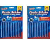 SKYTE® 24 Drain Cleaner Sticks Unblocker - Enzymatic Pipe Treatment Kit for Easy Flow, Prevents Clogs, Natural & Non-Toxic - Kitchen & Bathroom (12x Pack of Two)