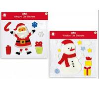 SKYTE® 2X Christmas Gel Window Sticker - Santa & Snowman Christmas Gel Clings Decoration- Multi