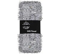 SKYTE® 3 pack 50FT Luxury Metallic Tinsel Garland Very Long Christmas Tinsel Shiny Christmas Party Indoor and Outdoor Decorations Tree (silver))
