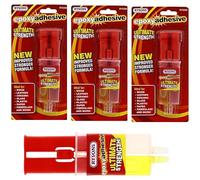 SKYTE® 3 Pack Epoxy Adhesive Glue Syringe 25ml Strong Fast Setting Glue Ideal as Ceramic Glue, Plastic Glue, Metal Glue, Jewellery Glue & Glass Glue For Bonding & Repairs New Formula Ultimate Strength