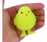 SKYTE® 3 Packs Fun Light-Up LED Chick Easter Kids/Children's Squeezy & Stretchy Yellow Chicken Sensory Toy (1899)