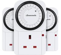 SKYTE® 3 x 24 Hour Plug-in Energy Saving Programmable Daily Indoor Mechanical Segement Timer Plug Switch for Lights and Home Appliances(Pack of 3), 13A/3120W