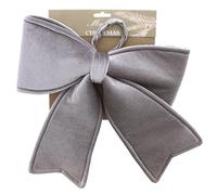 SKYTE® 30cm x 32cm Christmas Velvet Bow, Large Door Bows Christmas Tree, Wreath Bow Festival Wrapping for Christmas Tree Fireplace Home Front Door Decorations (Silver)
