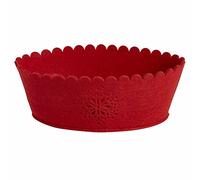 SKYTE® 3x Red Laser Cut Felt Hamper Basket, Oval Christmas Make Your Own Hamper Basket Gift Set Kit Wicker Create Presen Honey Wicker Trays Retail soft Décor Liner Basket Solution