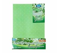 SKYTE 4 Pack Luxury Scented Drawer Liners Sheet Fragrance of Fresh Linen for Home's Drawers, Wardrobes Cupboard 58cm x 43cm (Spring Jasmine) (5010)