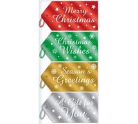 SKYTE® 40 Christmas Wishes Seasons Greetings Foil Luggage Gift Tags Label Decoration Hanging Present Craft