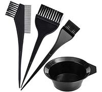 SKYTE 4pcs Hair Colouring Brush and Bowl Set Hair Dyeing Tool Set, Brush Double-sided Colouring Comb and Bowl Set Kit DIY Salon