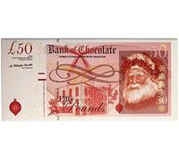 SKYTE® £50 Fifty Pound Bank of England Chocolate Bar, Christmas Novelty Funny Chocolate Bar -100g