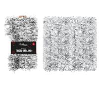 SKYTE® 5M Luxury Metallic Tinsel Garland Very Long Christmas Tinsel Shiny Christmas Party Indoor and Outdoor Decorations Tree Skirts (SILVER)