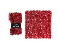 SKYTE® 5M Luxury Metallic Tinsel Garland Very Long Christmas Tinsel Shiny Christmas Party Indoor and Outdoor Decorations Tree Skirts (RED)