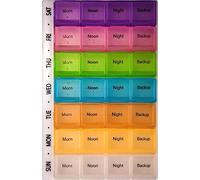 SKYTE® 7 Days 28 Compartments, Pill Organisers, Pill Box, Large Capacity Medicine Organiser for Vitamin Fish Oil Supplements Medication (Multi-Coloured)