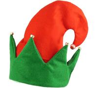 SKYTE® Adult Elf Hat with Bells Red and Green Felt Elves Hat Christmas Novelty Gift