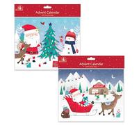 SKYTE® Advent Calendar with Envelop Traditional Christmas Santa & Cute - XMAS Count Down, Seasons Greetings Festive Design -XK0042