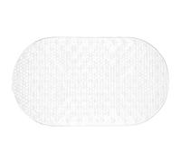 SKYTE® Anti-Slip Bubble Bath Mat, Pebble Frosted Anti-Mould Plastic Oval Bathtub Shower Mat with Grip 35cm x 50cm (Clear)