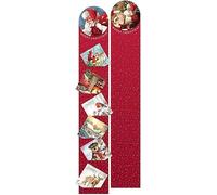 SKYTE® Christmas Card Holder - Santa/Plain Red Festive Designs- Each Holds 28 Cards, Great For Xmas, Hanging Wall, Gift, Home & Office Decoration