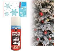 SKYTE® Christmas Snow Spray 200ml & 6 Window Stencils Christmas Decoration Bundle Xmas